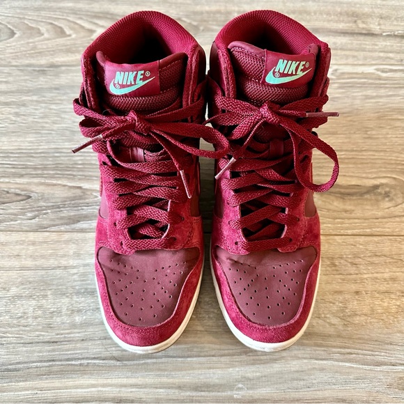 Nike Dunk Sky Hi Hidden Wedge Sneakers Red - Picture 8 of 10